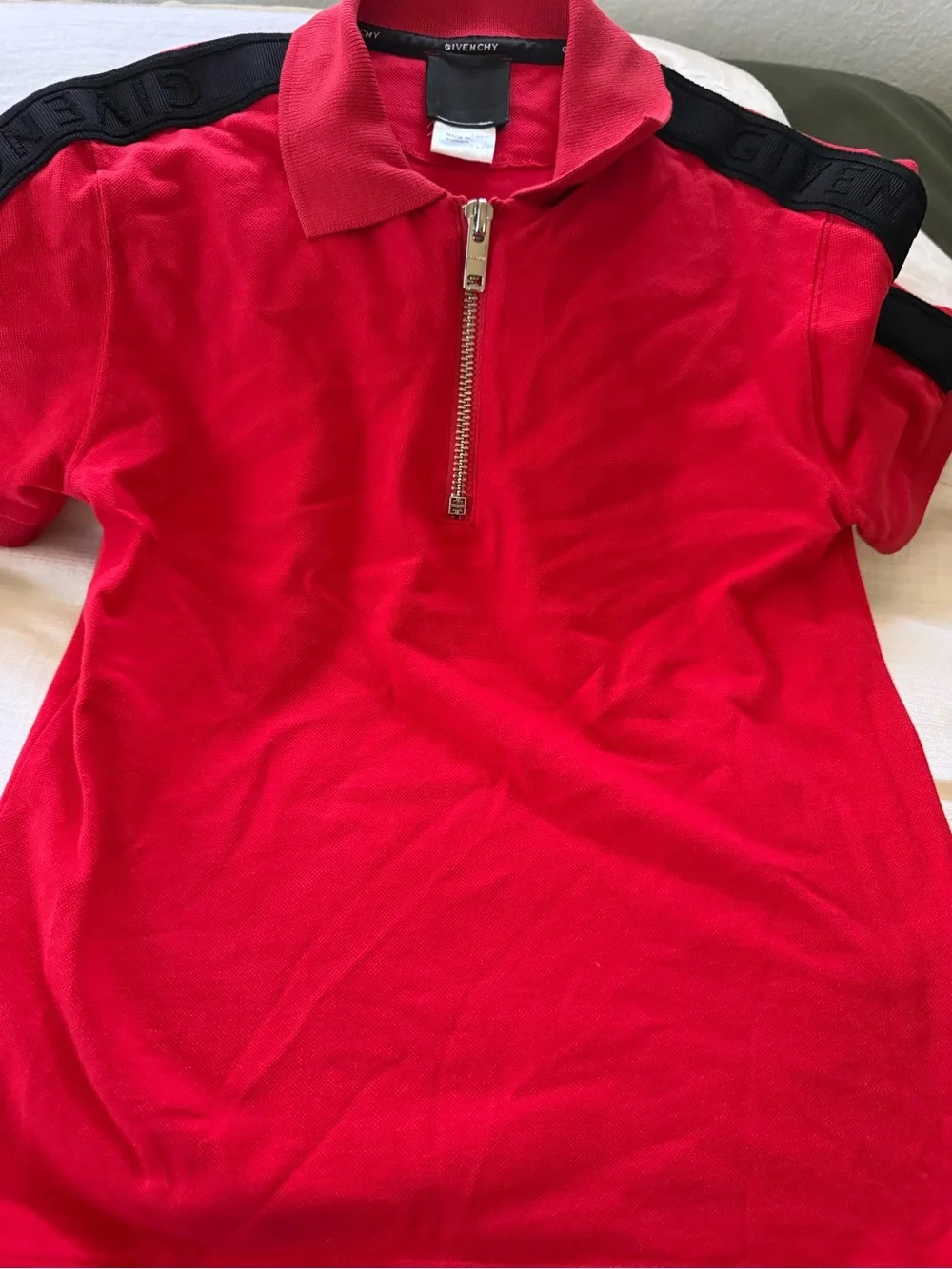 Givenchy Red Polo with Black Logo Tabs
